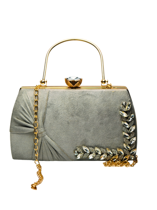Velvet Touch – Hand Embroidered Clutch Bag - Image 2