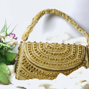 Royal Gold Embroidery Clutch– Handmade Evening Clutch