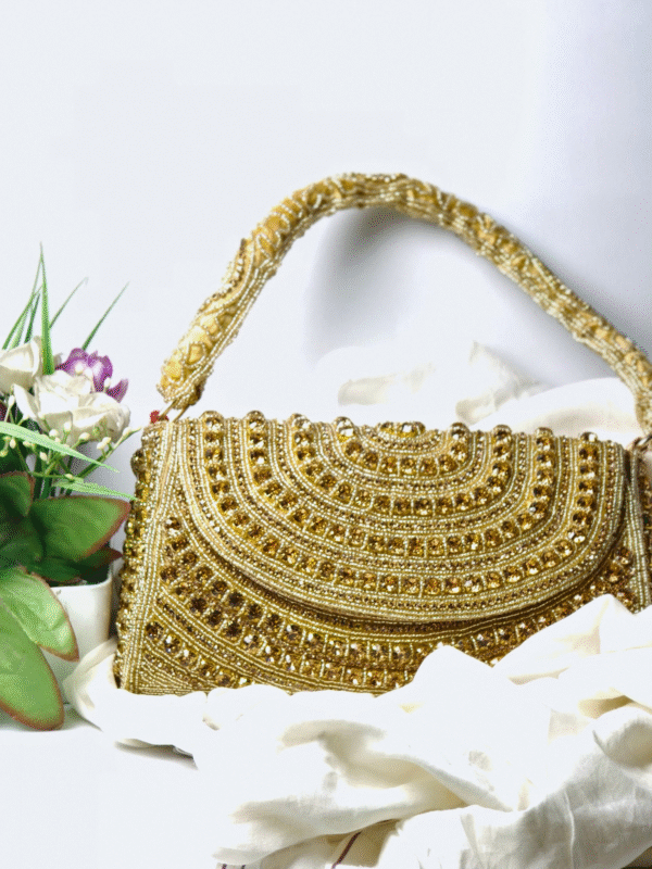 Royal Gold Embroidery Clutch– Handmade Evening Clutch