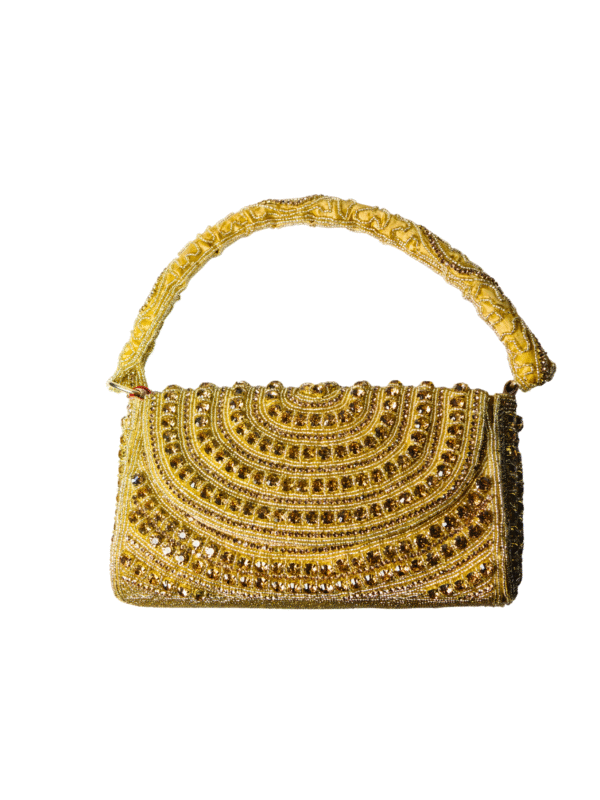 Royal Gold Embroidery Clutch– Handmade Evening Clutch - Image 4