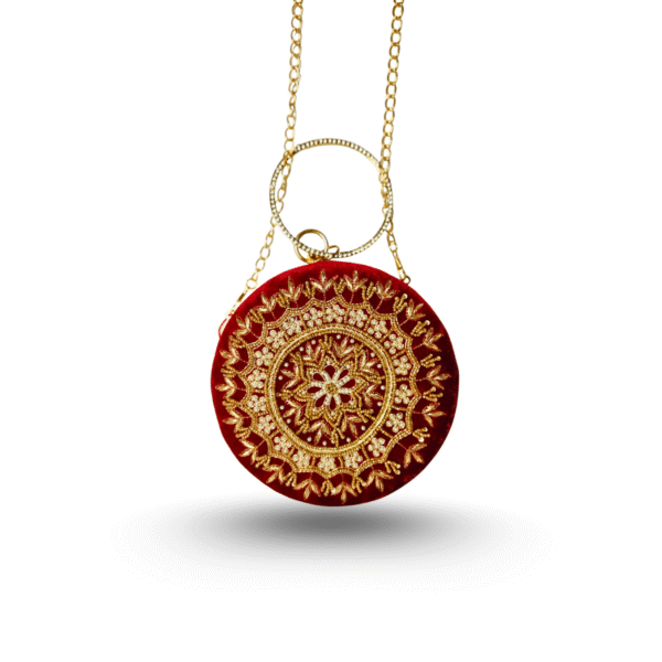 Glam Gold Embroidery Clutch – Handmade Luxury - Image 4