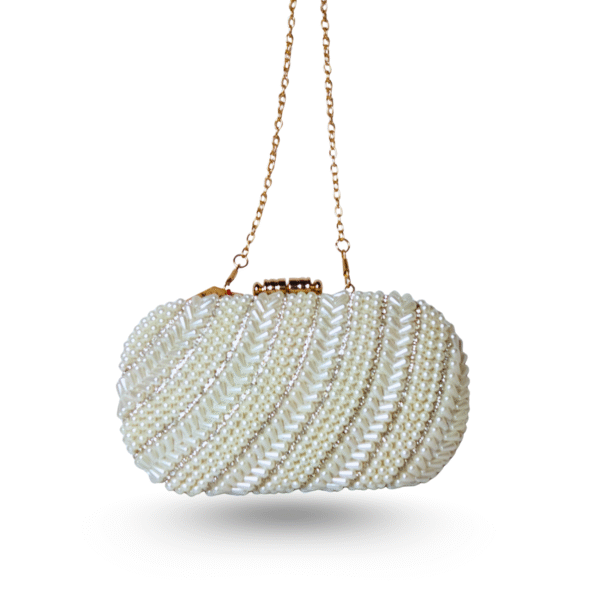 White Pearls - Handmade Evening Clutch - Image 2