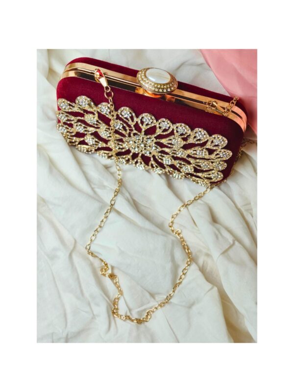 Glam Gold Embroidery Clutch – Handmade Clutch Handbags by RNVIVA - Image 5