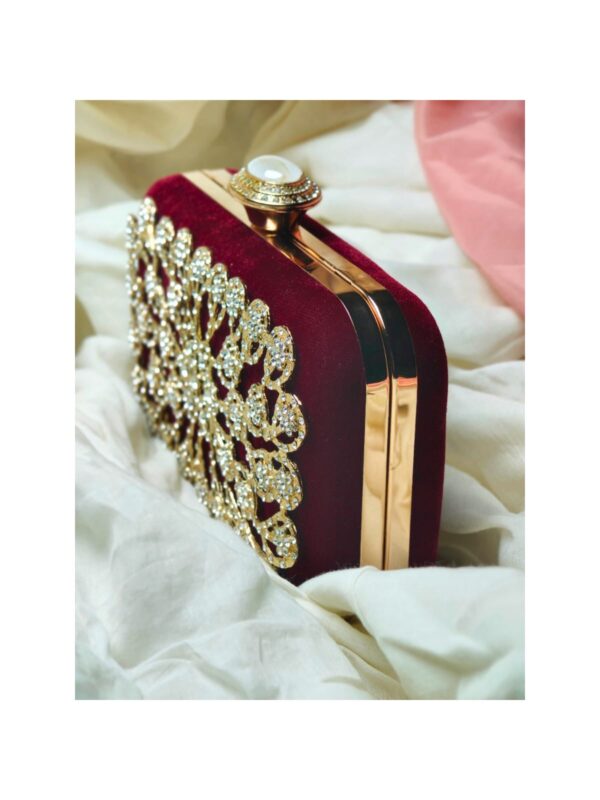Glam Gold Embroidery Clutch – Handmade Clutch Handbags by RNVIVA - Image 4