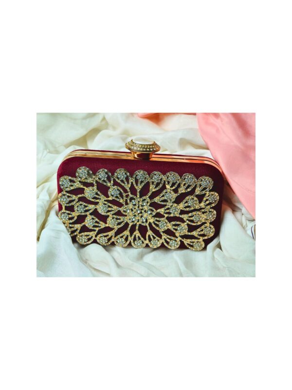 Glam Gold Embroidery Clutch – Handmade Clutch Handbags by RNVIVA - Image 3