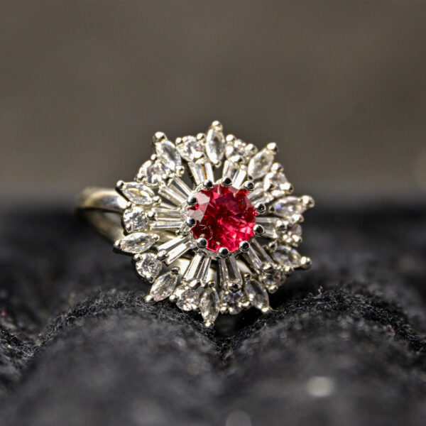 Stylish American Diamond Cocktail Ring – Adjustable Glam - Image 3
