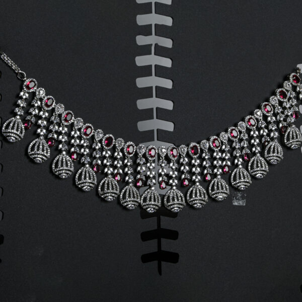 Elegant American Diamond Choker Necklace For Women & Girls - Image 3