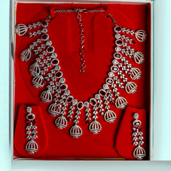 Elegant American Diamond Choker Necklace For Women & Girls - Image 2