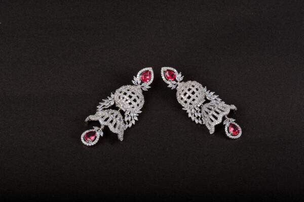 Silver-Plated Bridal AD Jhumkas for Women & Girls