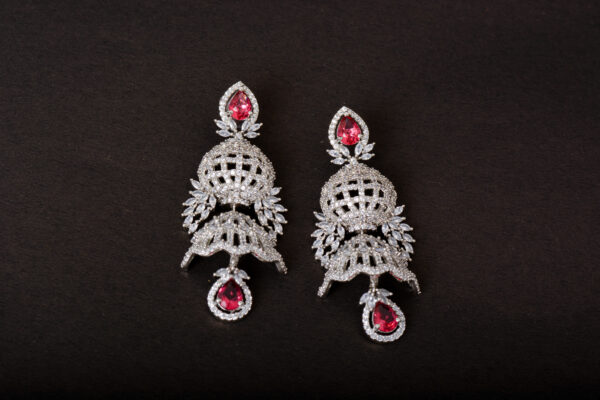 Silver-Plated Bridal AD Jhumkas for Women & Girls - Image 3