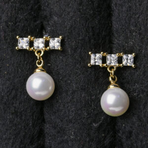 American Diamond Earrings with Pearl Touch