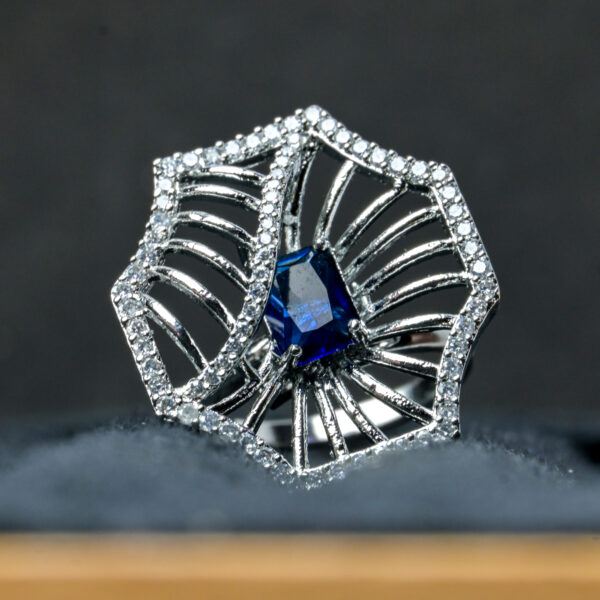 Classic American Diamond Solitaire Ring– Adjustable Glam - Image 3