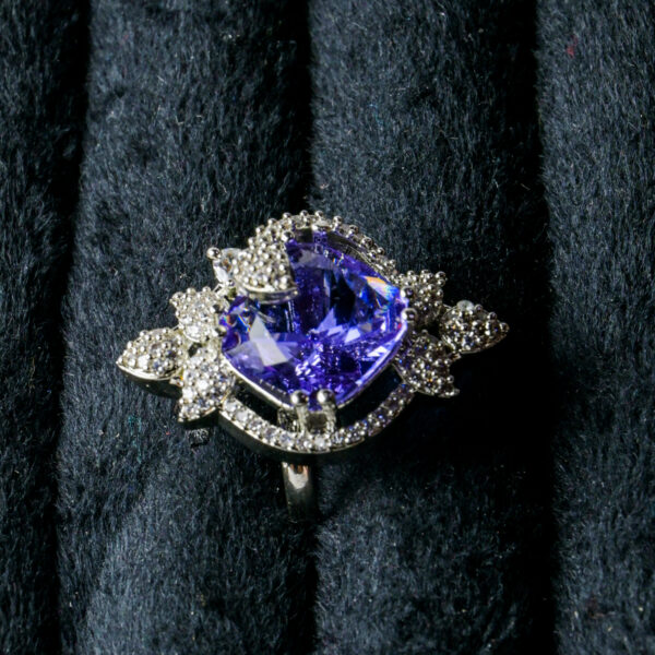 Classic American Diamond Solitaire Ring– Adjustable Glam - Image 3