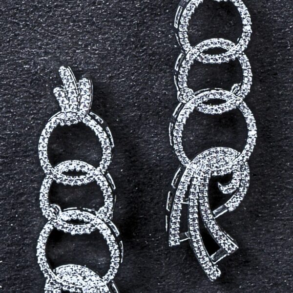 American Diamond Statement Earrings | Ethnic Festive Wear for Women & Girls - Image 2