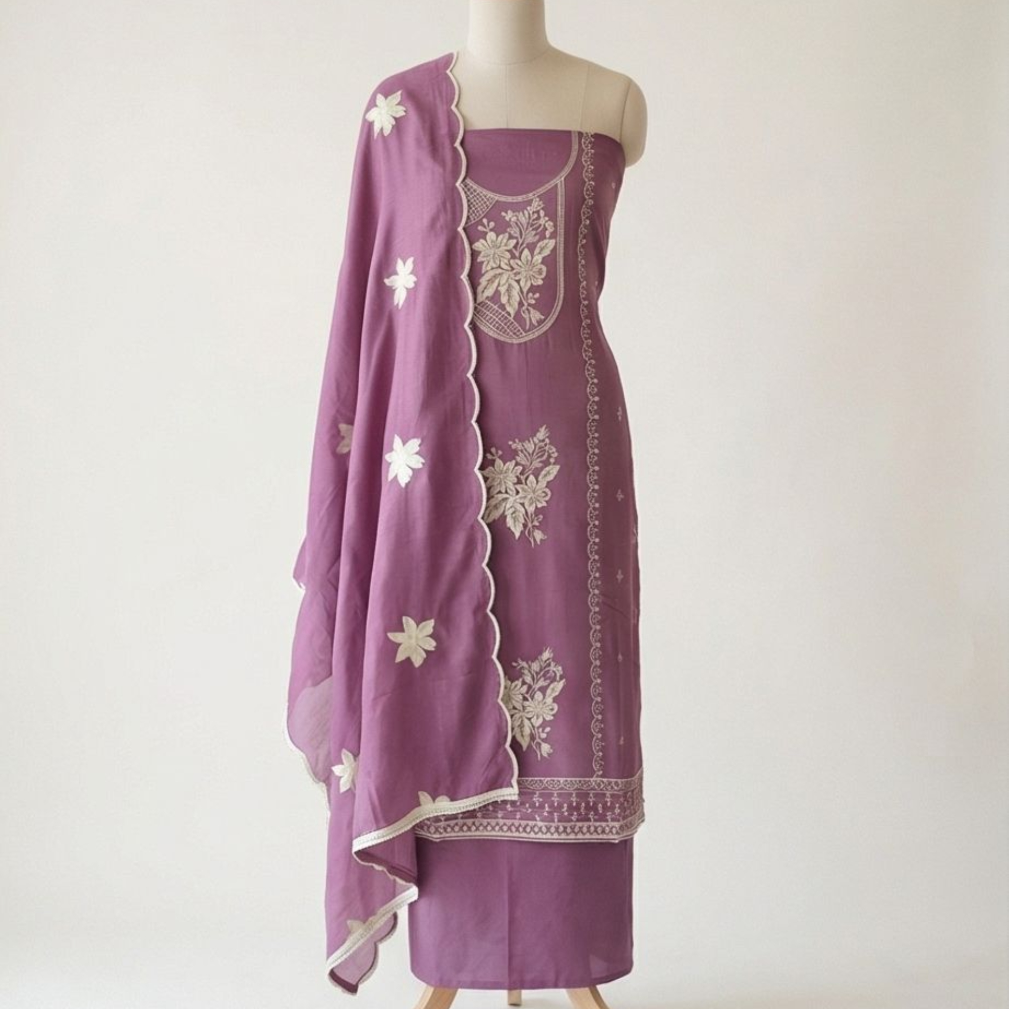 Women's Cotton Printed Unstitched Salwar Suit Dress Material with Duputta | Cotton Pakistani Printed Unstitched Salwar Suit Dress Material With Printed Dupatta - Image 4