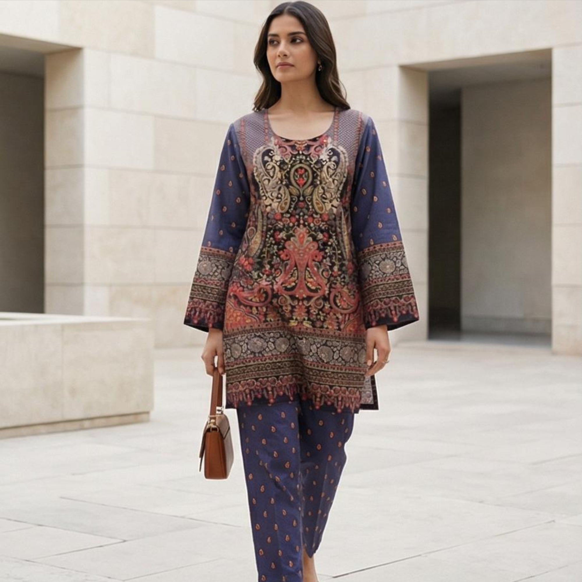 Home women floral printed kurta set